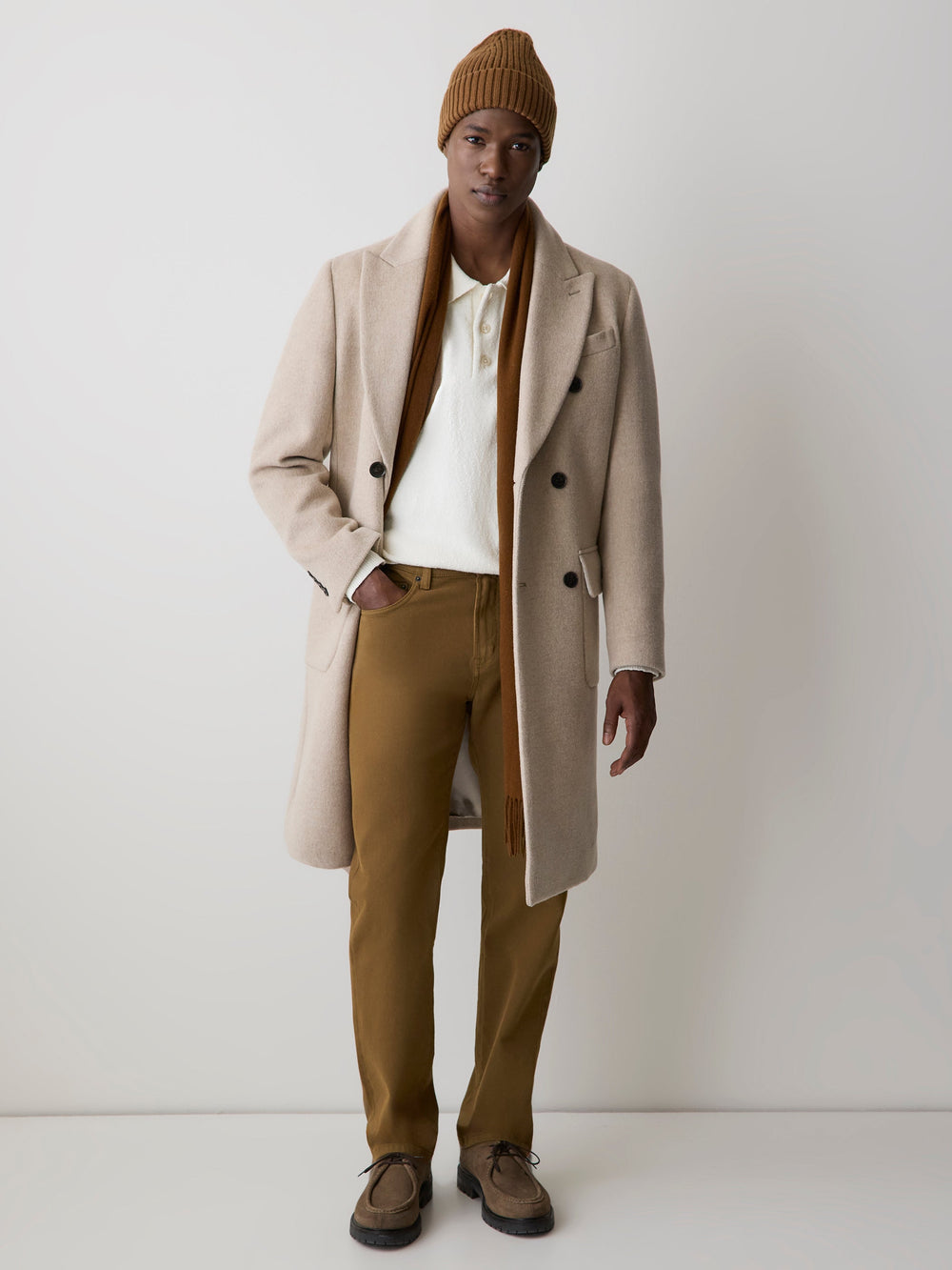 RW&CO Long-Sleeve Bouclé Polo Sweater
