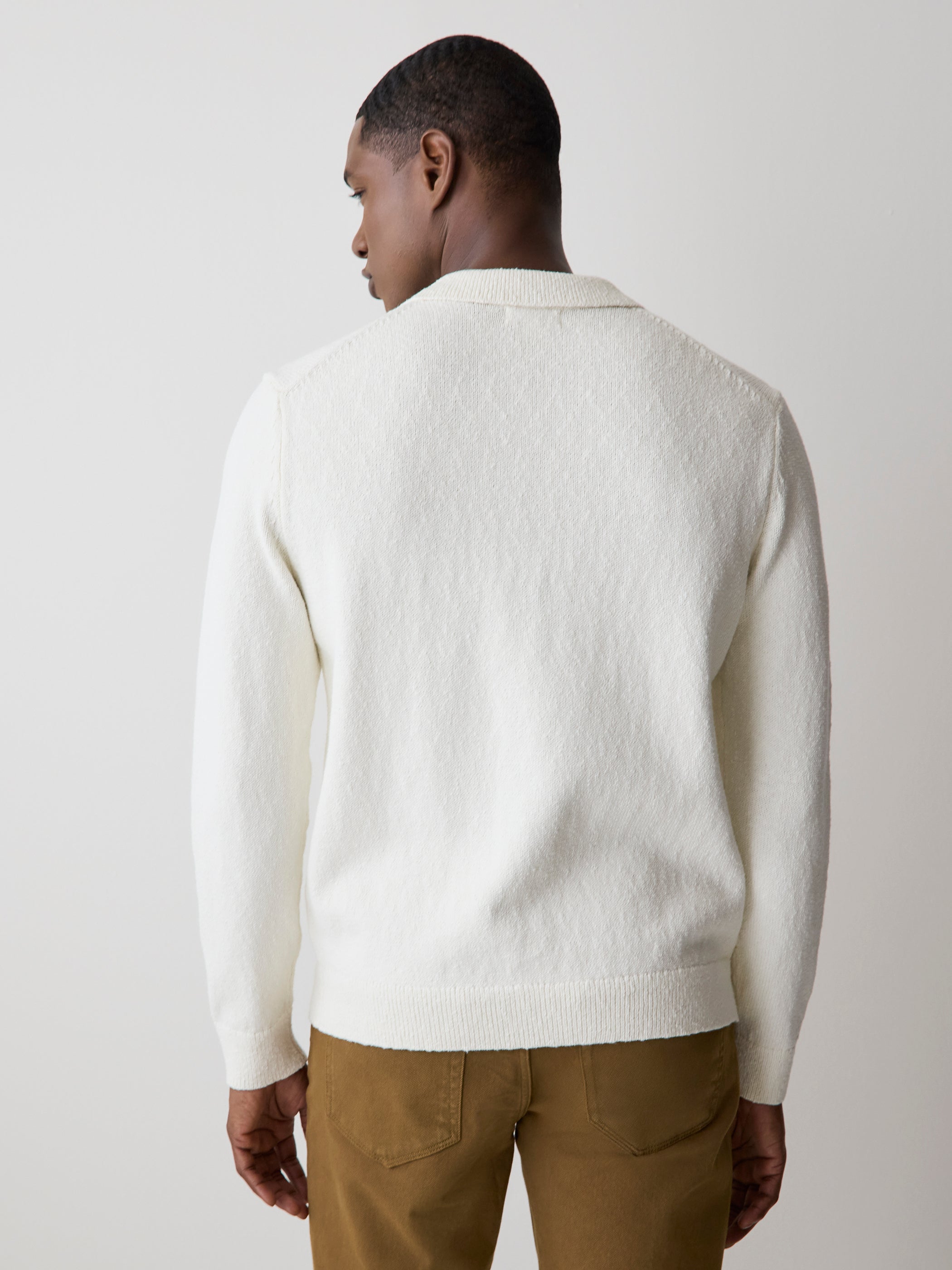 RW&CO Long-Sleeve Bouclé Polo Sweater