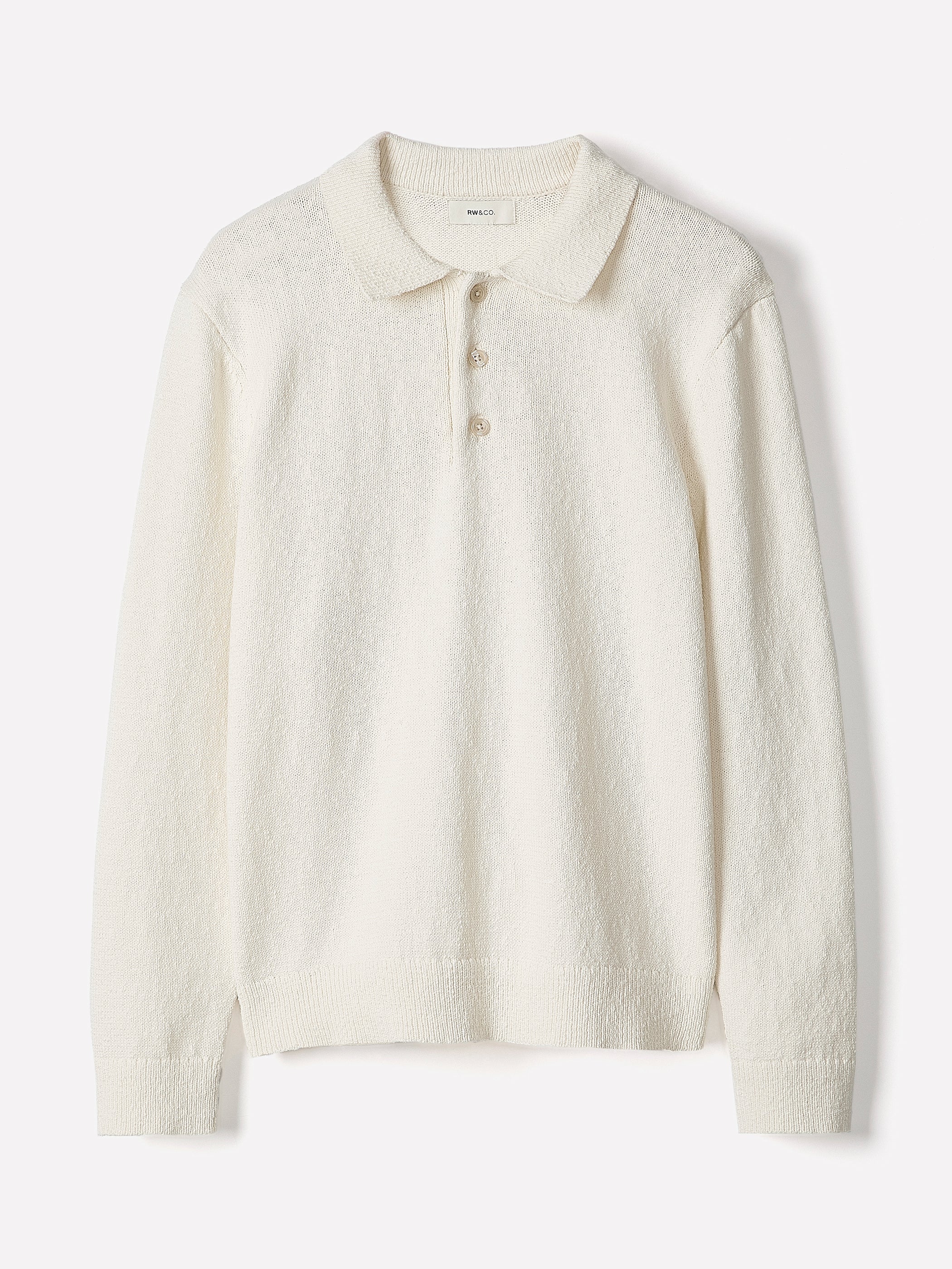 RW&CO Long-Sleeve Bouclé Polo Sweater