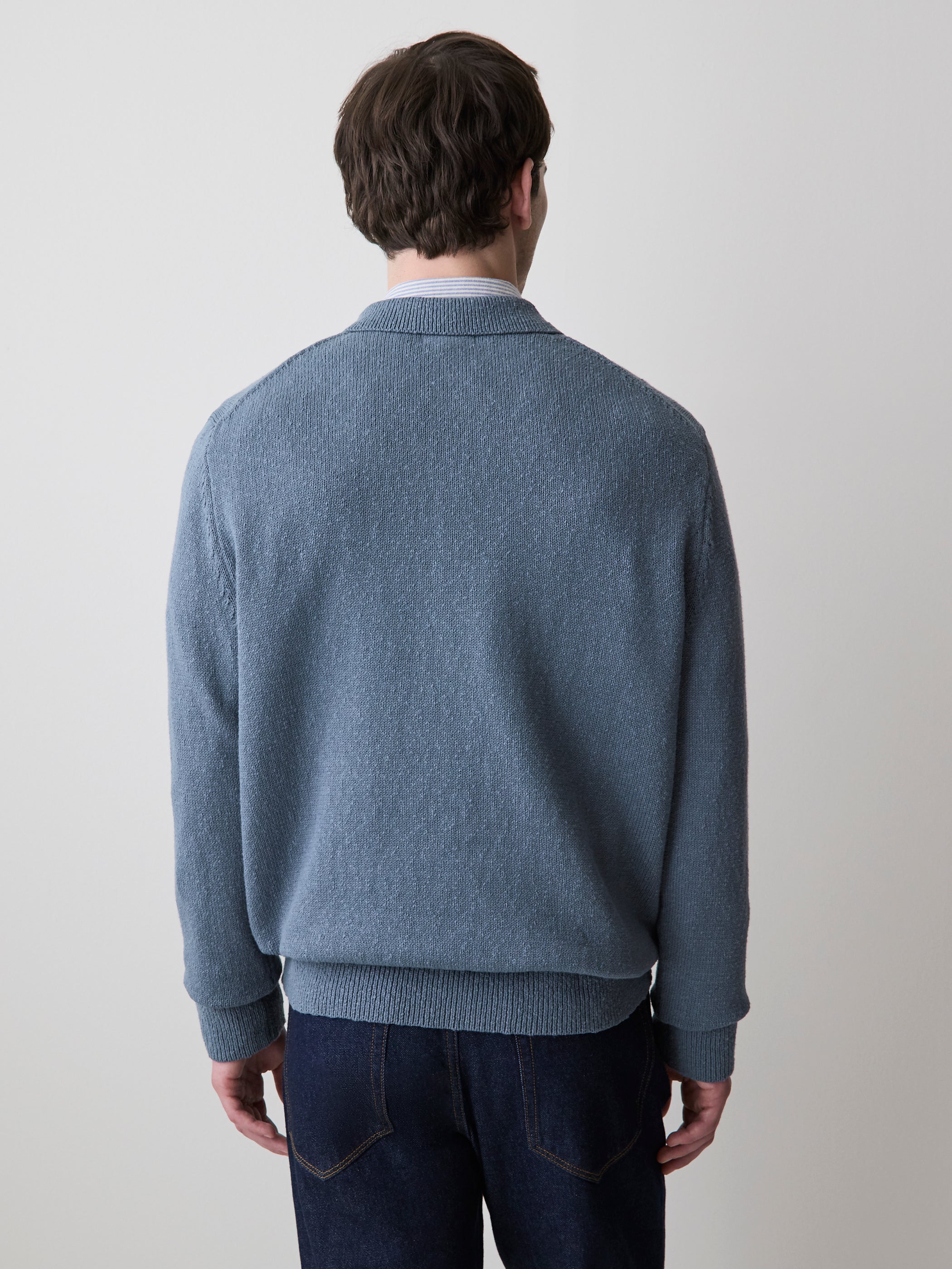RW&CO Long-Sleeve Bouclé Polo Sweater