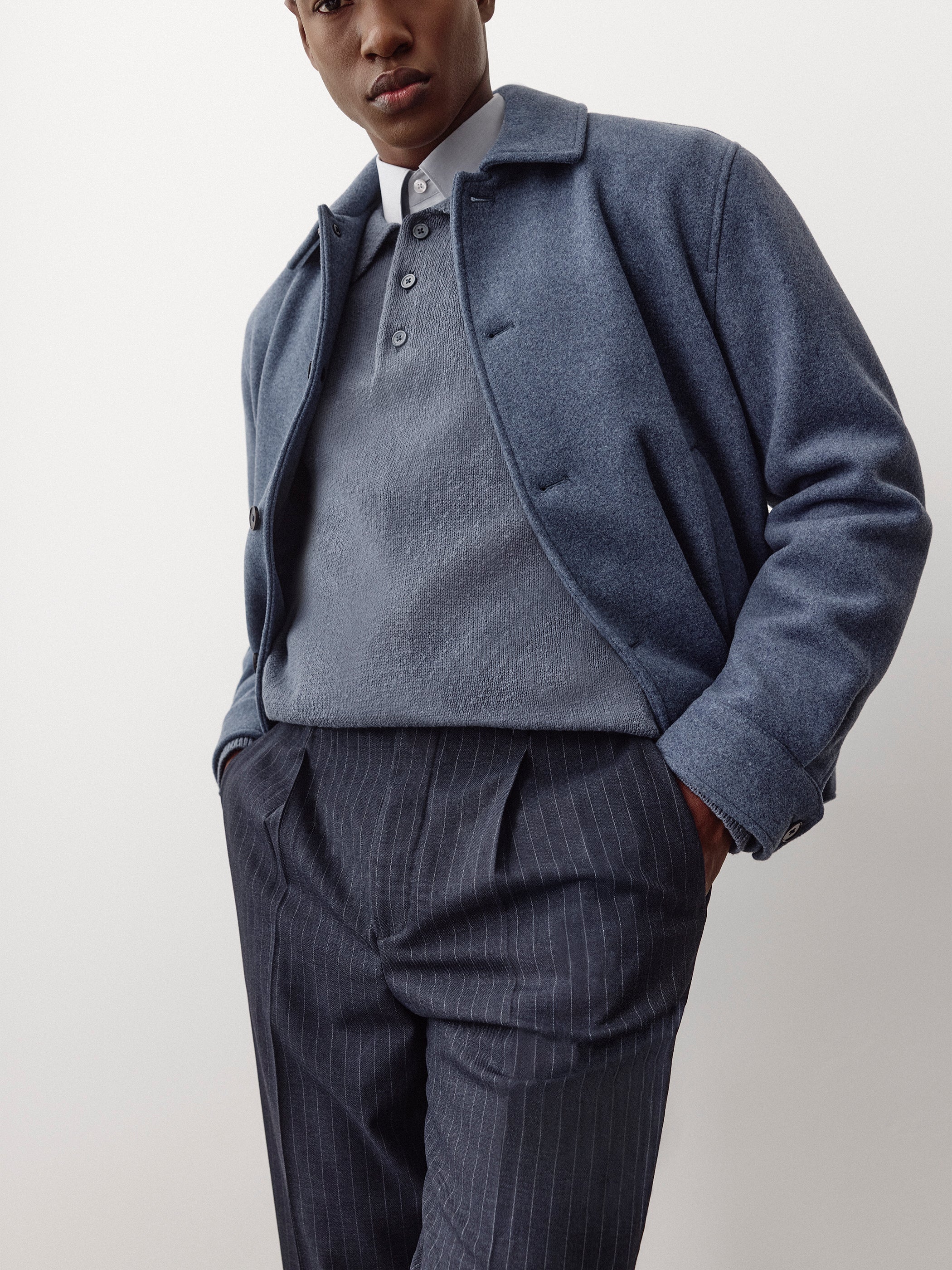 RW&CO Striped Tapered-Leg Pleated Dress Pant