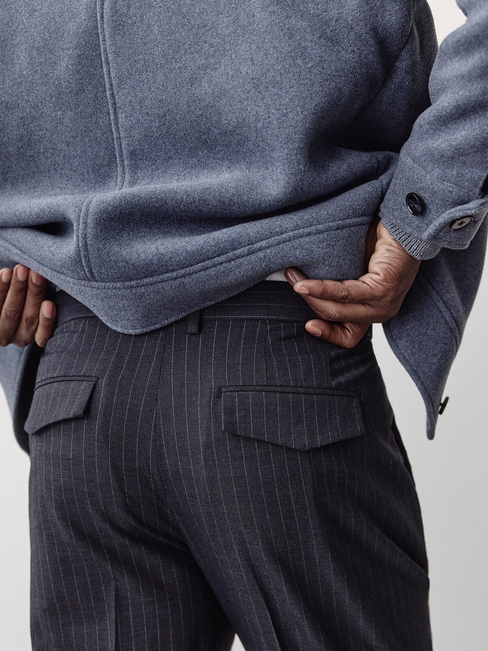 RW&CO Striped Tapered-Leg Pleated Dress Pant