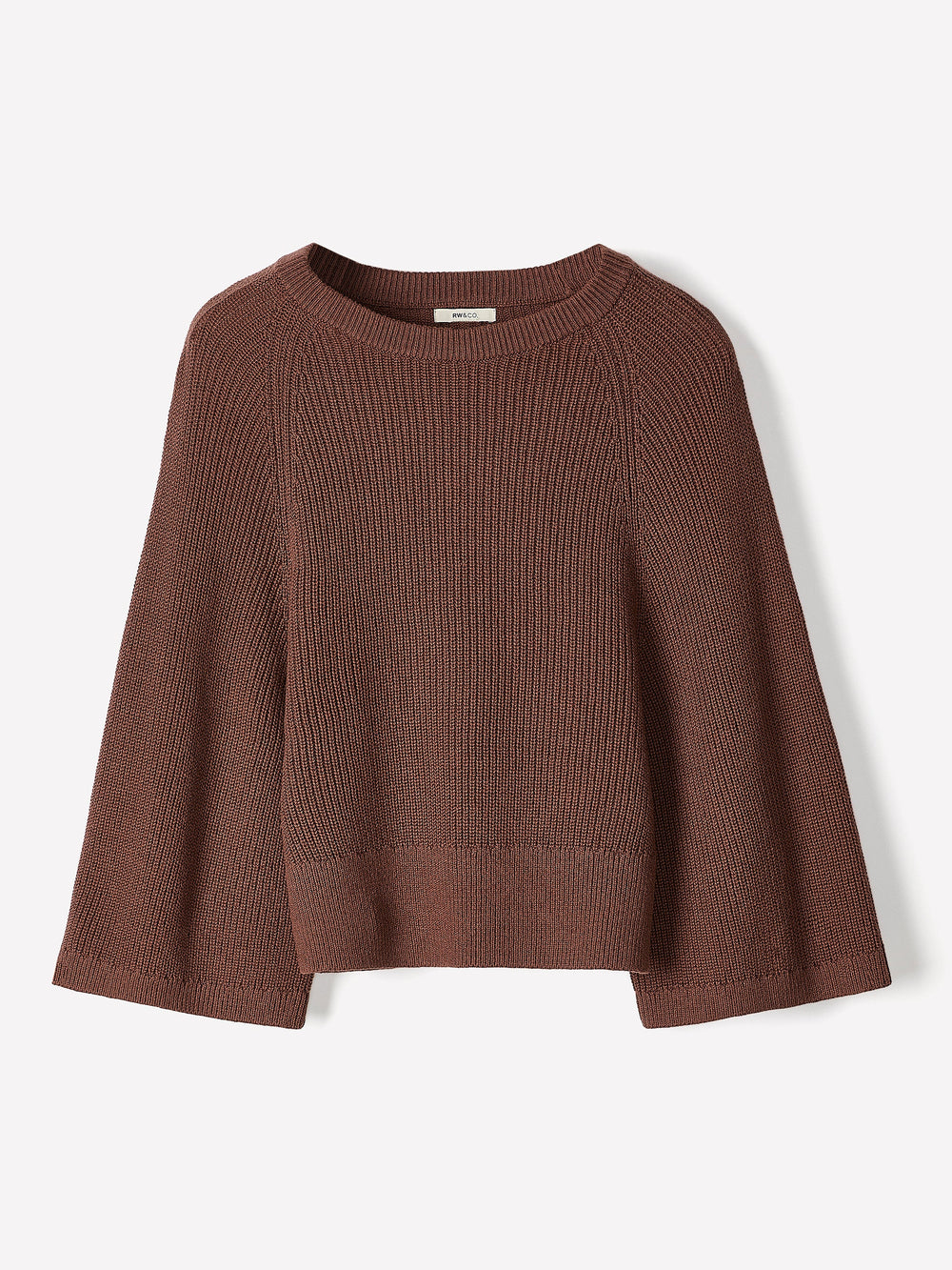 RW&CO Wide-Sleeve Crew-Neck Merino-Blend Sweater