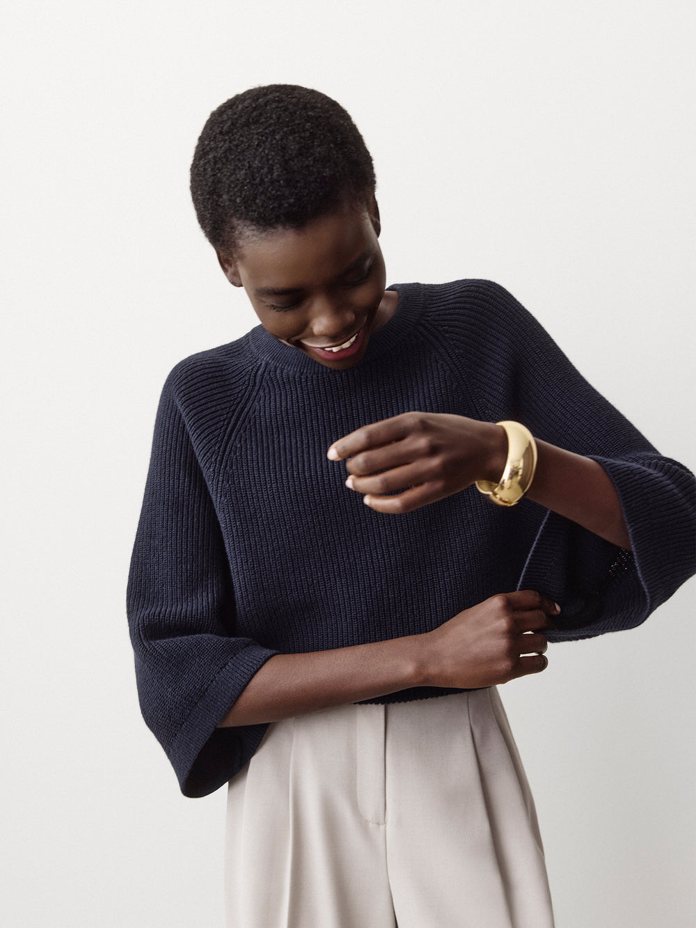RW&CO Wide-Sleeve Crew-Neck Merino-Blend Sweater