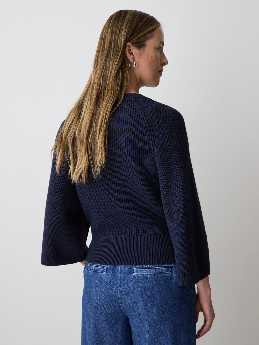 RW&CO Wide-Sleeve Crew-Neck Merino-Blend Sweater