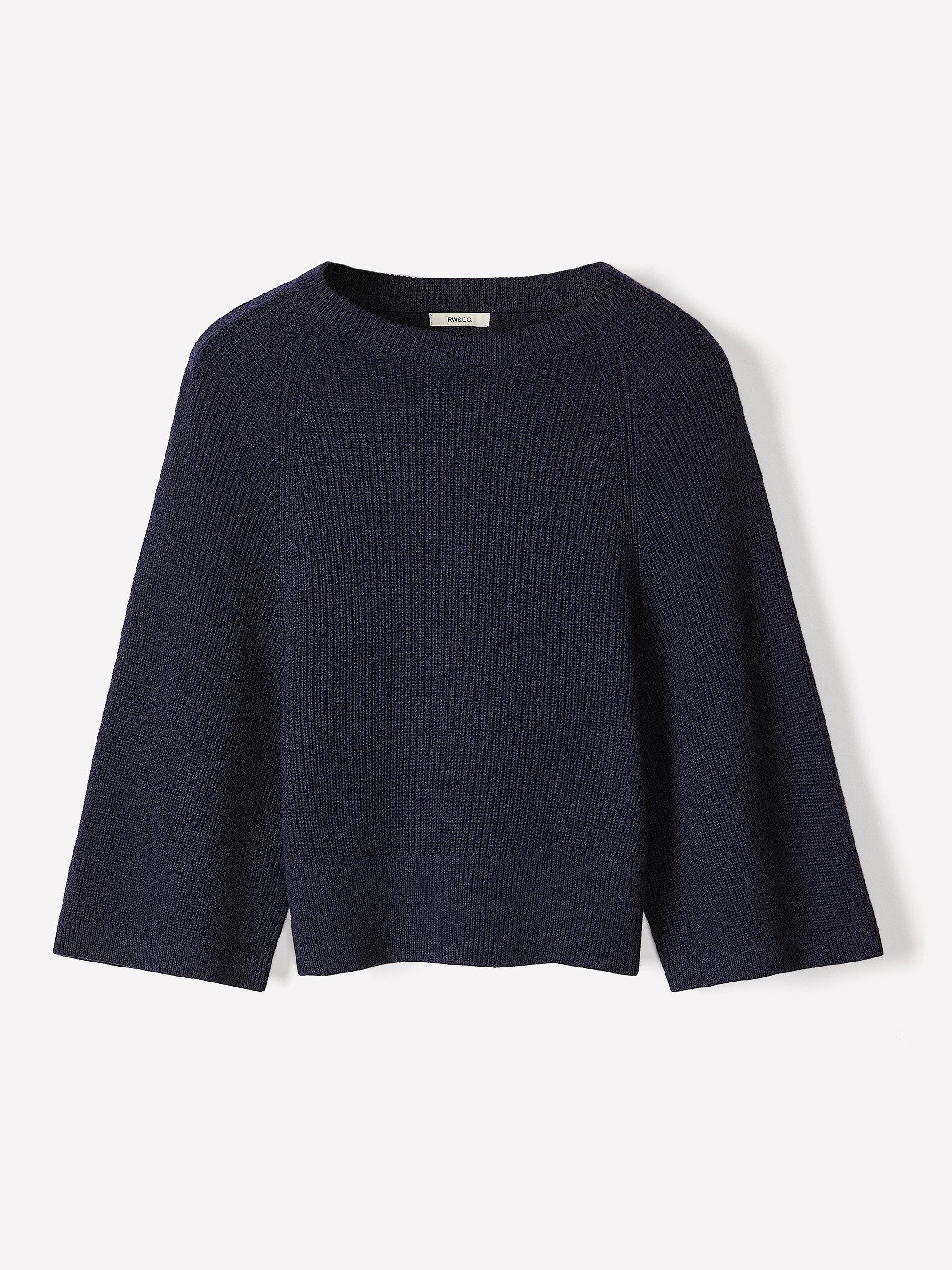 RW&CO Wide-Sleeve Crew-Neck Merino-Blend Sweater
