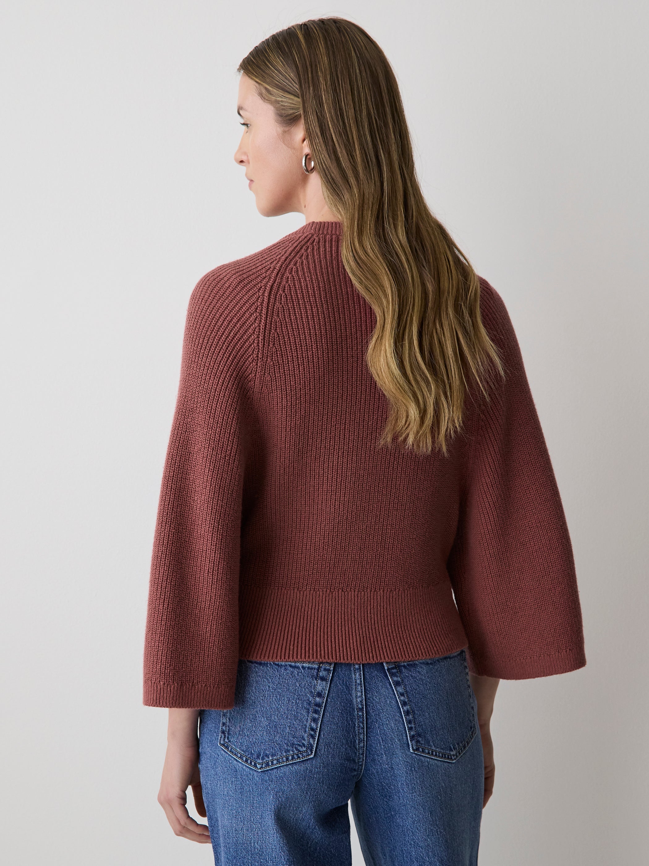 RW&CO Wide-Sleeve Crew-Neck Merino-Blend Sweater