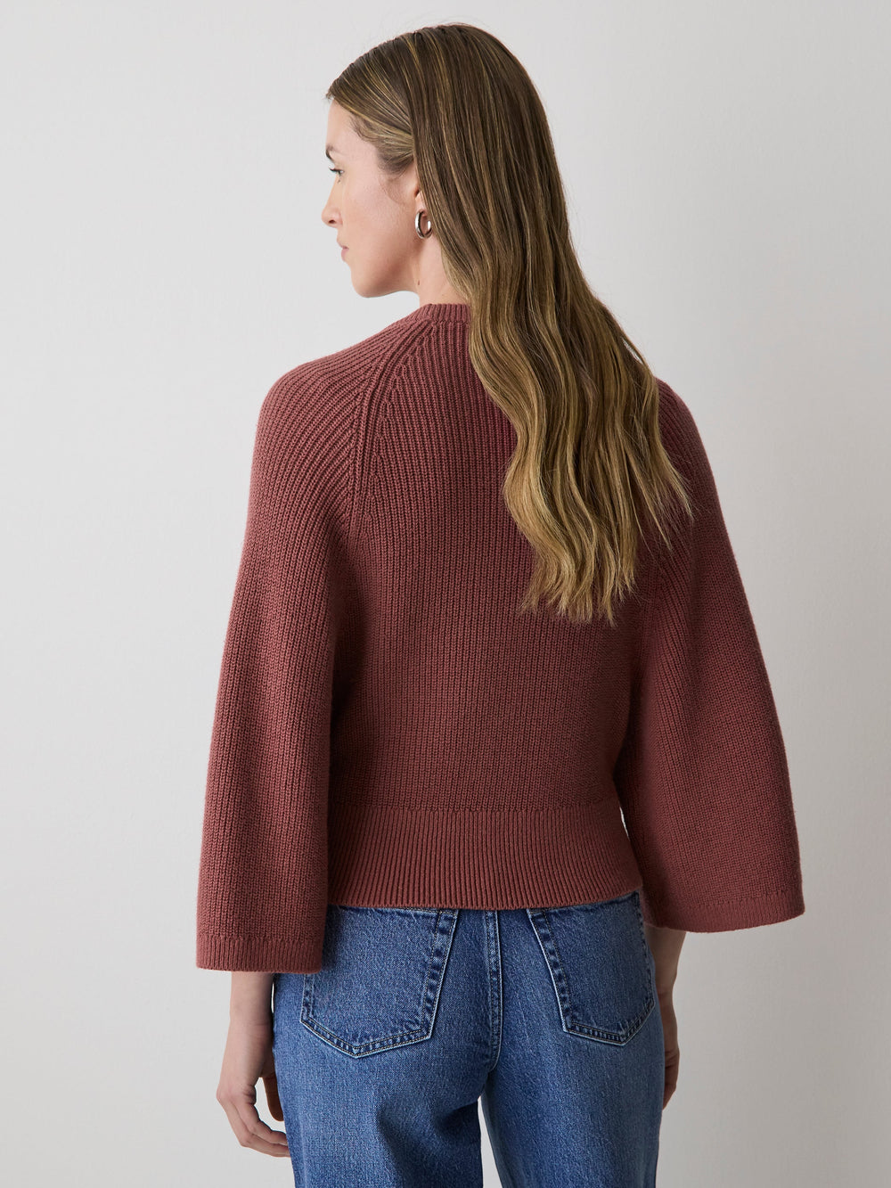 RW&CO Wide-Sleeve Crew-Neck Merino-Blend Sweater