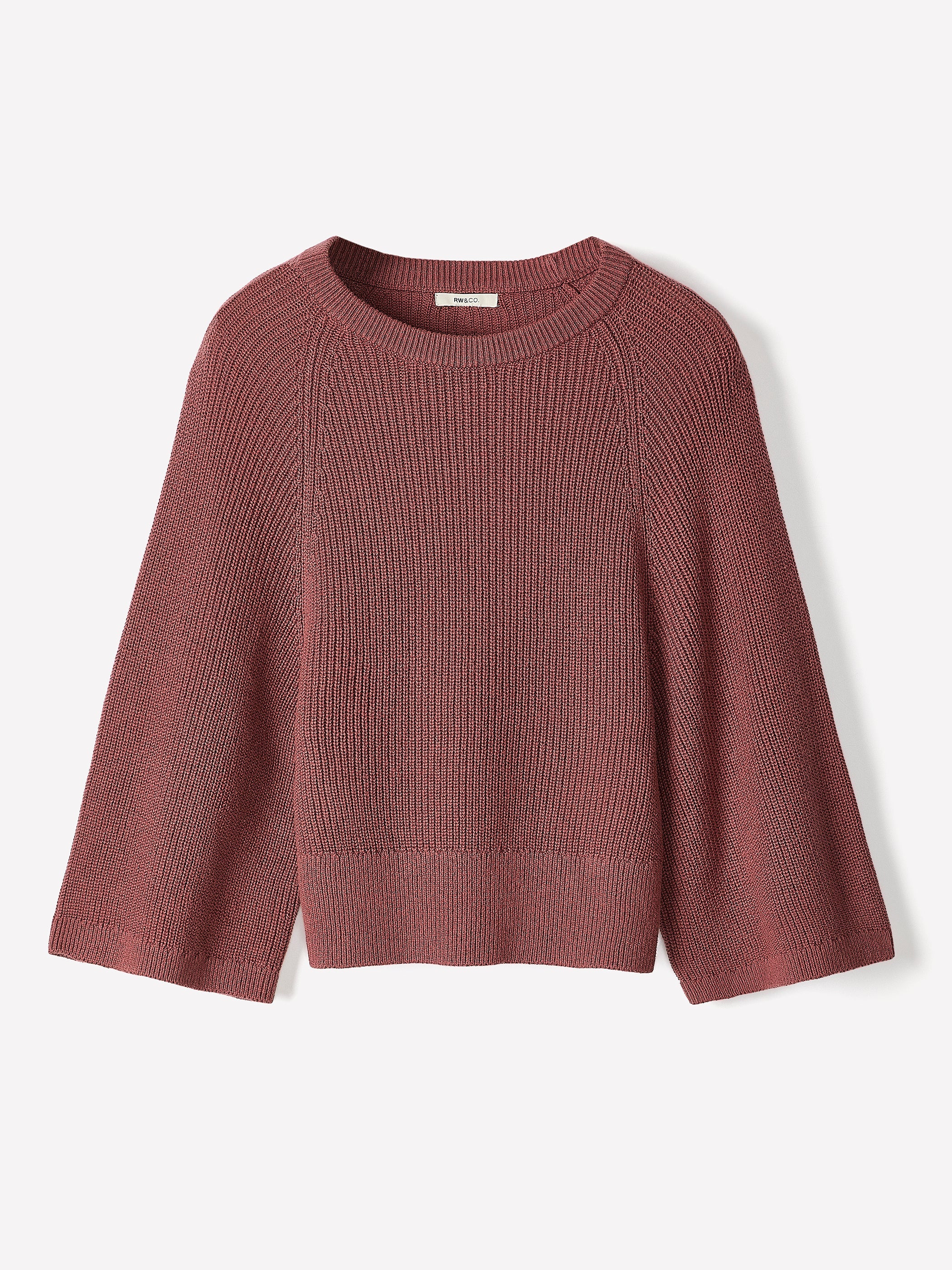 RW&CO Wide-Sleeve Crew-Neck Merino-Blend Sweater