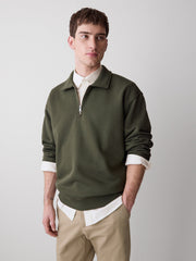 RW&CO Long-Sleeve Quarter-Zip Polo Sweater