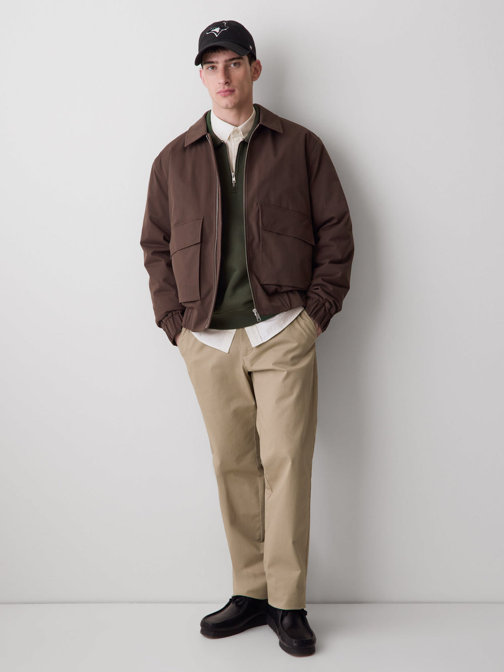 RW&CO Long-Sleeve Quarter-Zip Polo Sweater