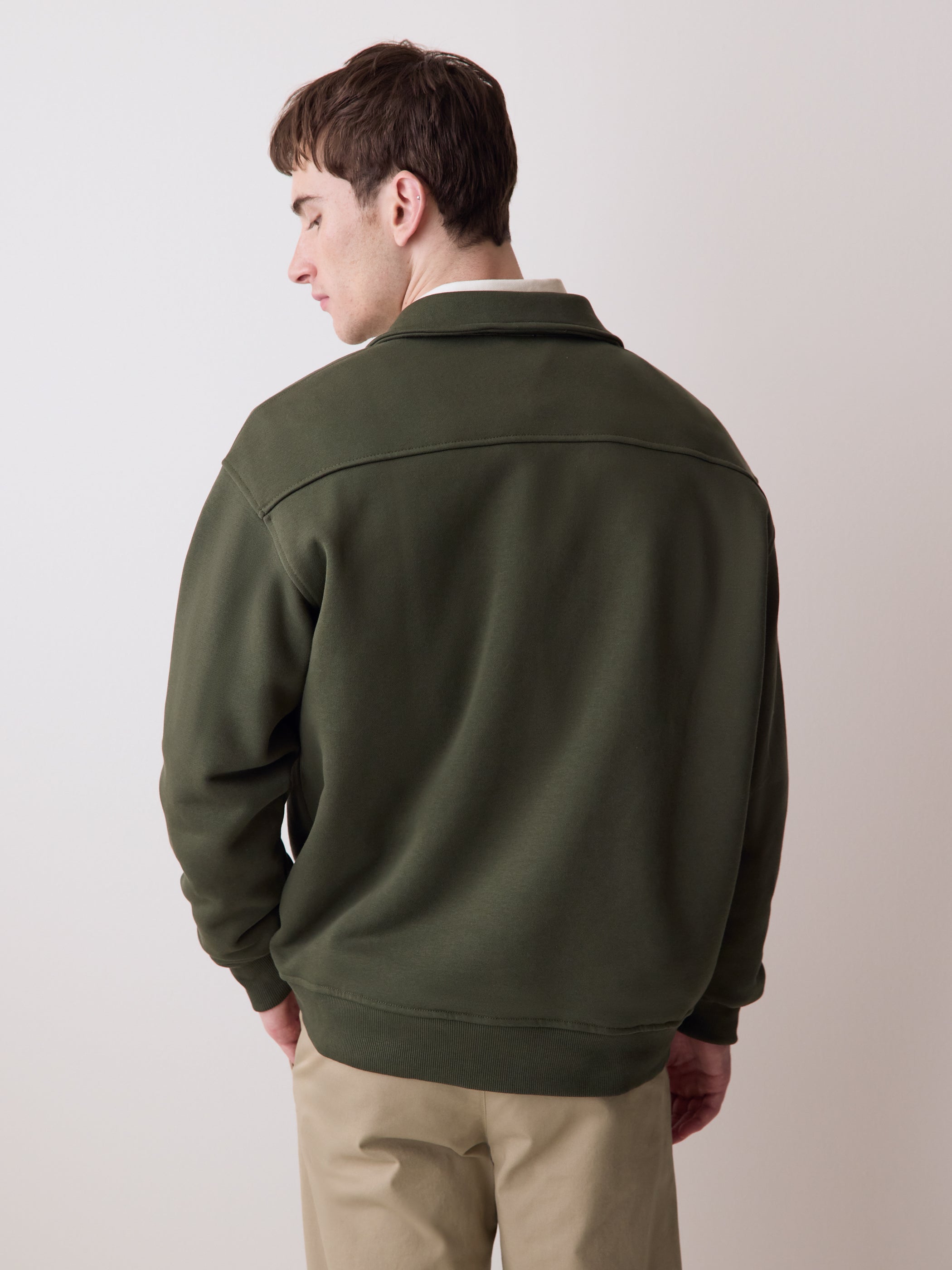 RW&CO Long-Sleeve Quarter-Zip Polo Sweater