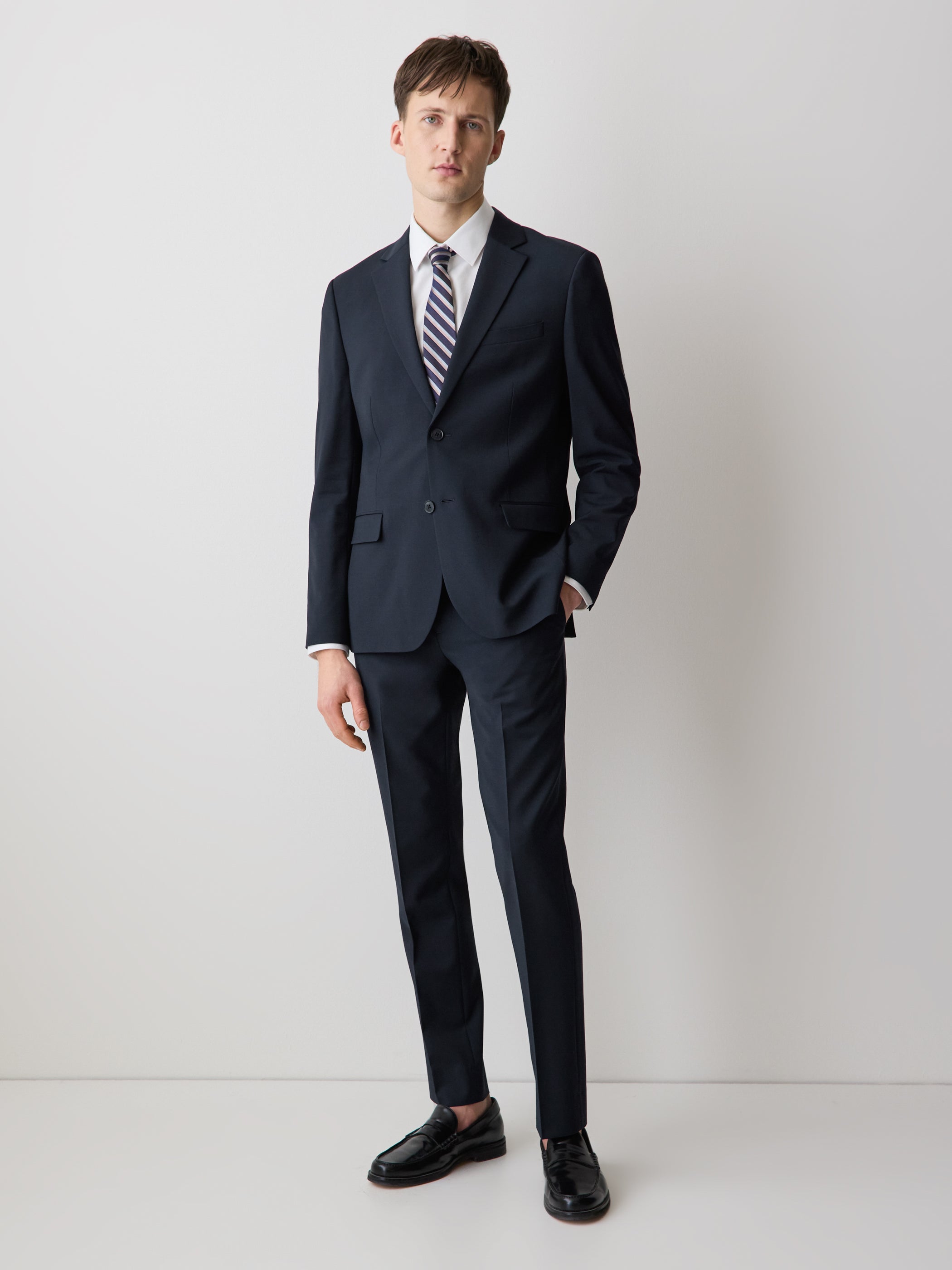 RW&CO Slim Fit Navy Wool Suit Pant