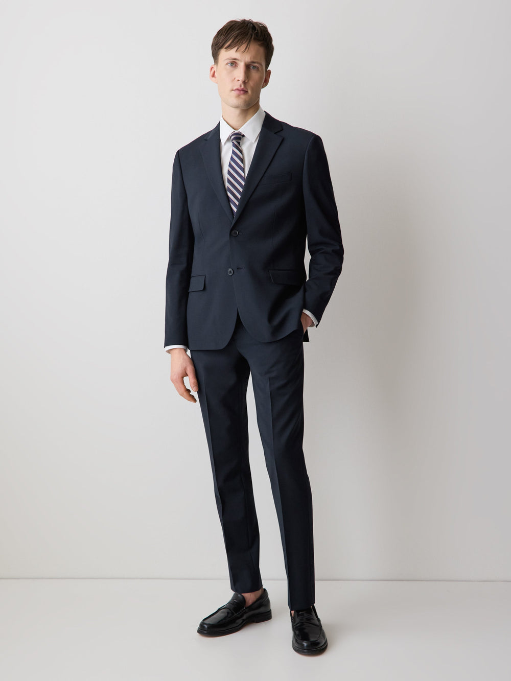 RW&CO Slim Fit Navy Wool Suit Pant