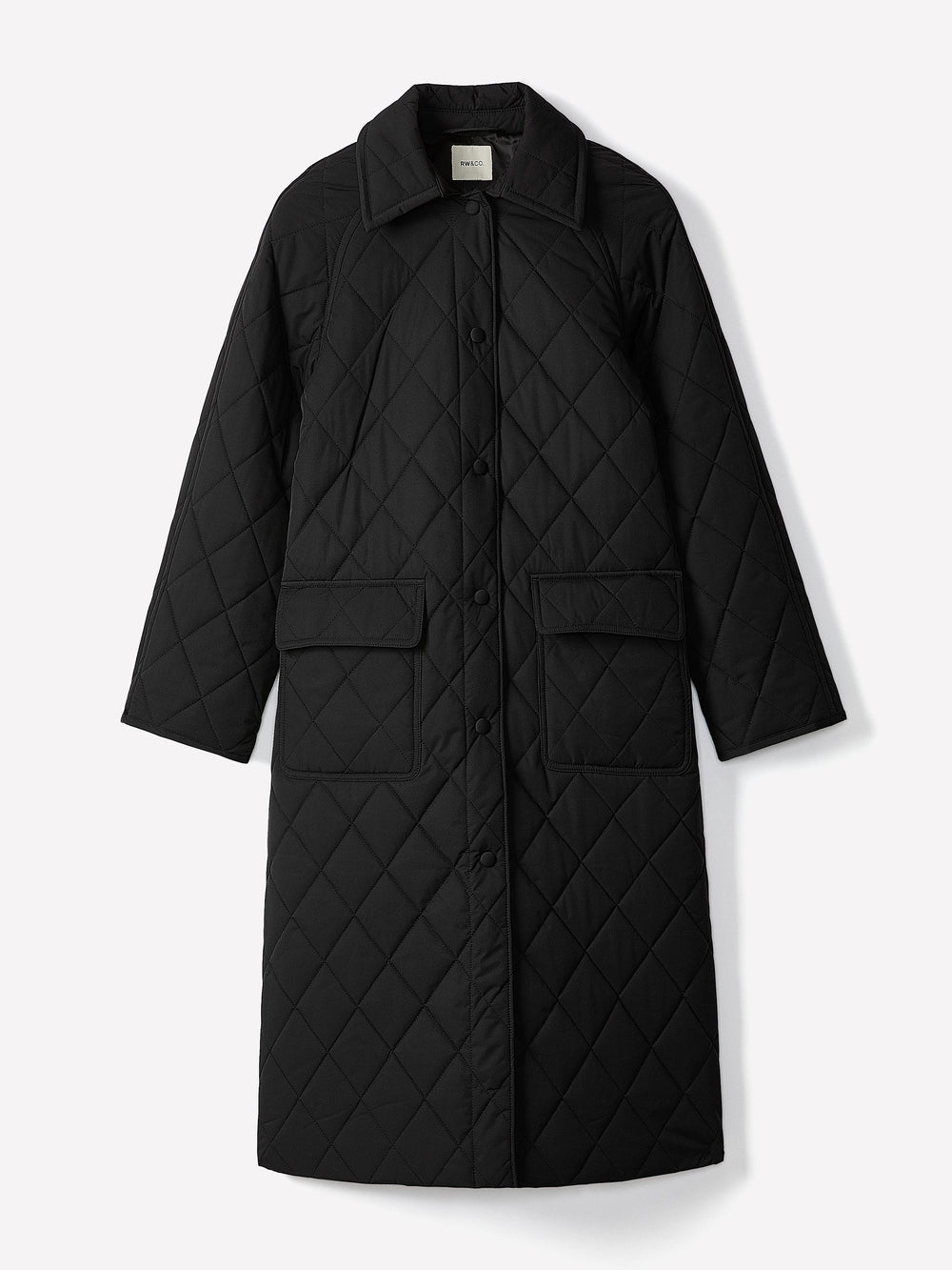 RW&CO Quilted Trench Coat with Shirt Collar