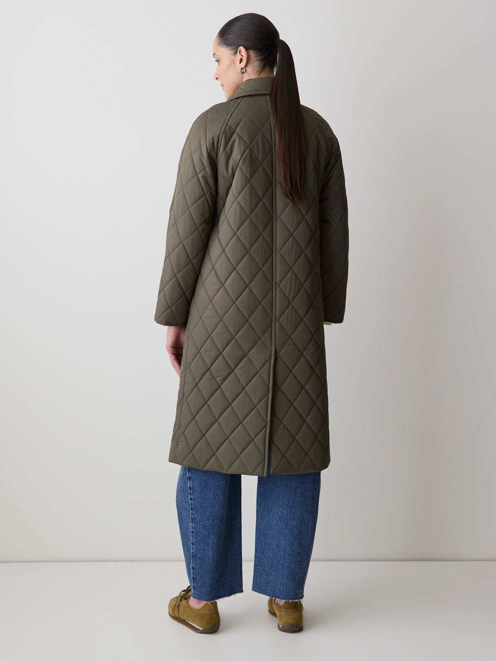 RW&CO Quilted Trench Coat with Shirt Collar