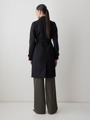 RW&CO Double-Breasted Twill Trench Coat with Belt