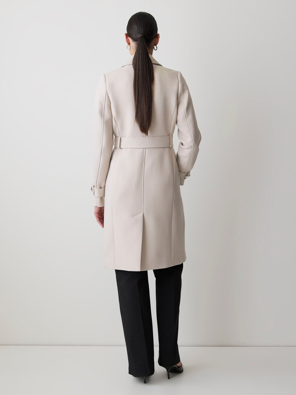 RW&CO Double-Breasted Twill Trench Coat with Belt
