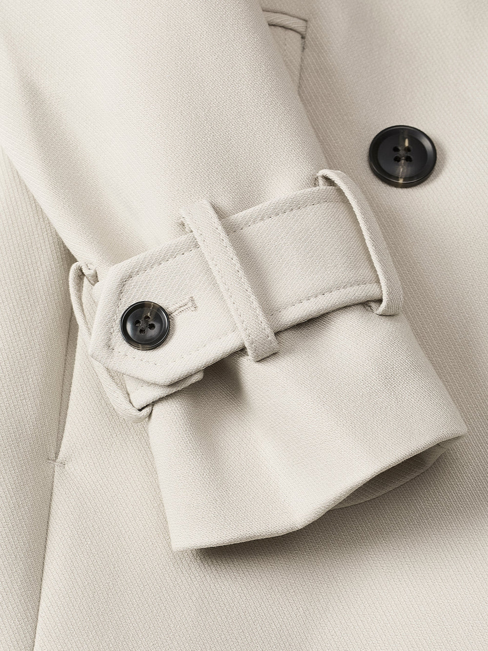RW&CO Double-Breasted Twill Trench Coat with Belt