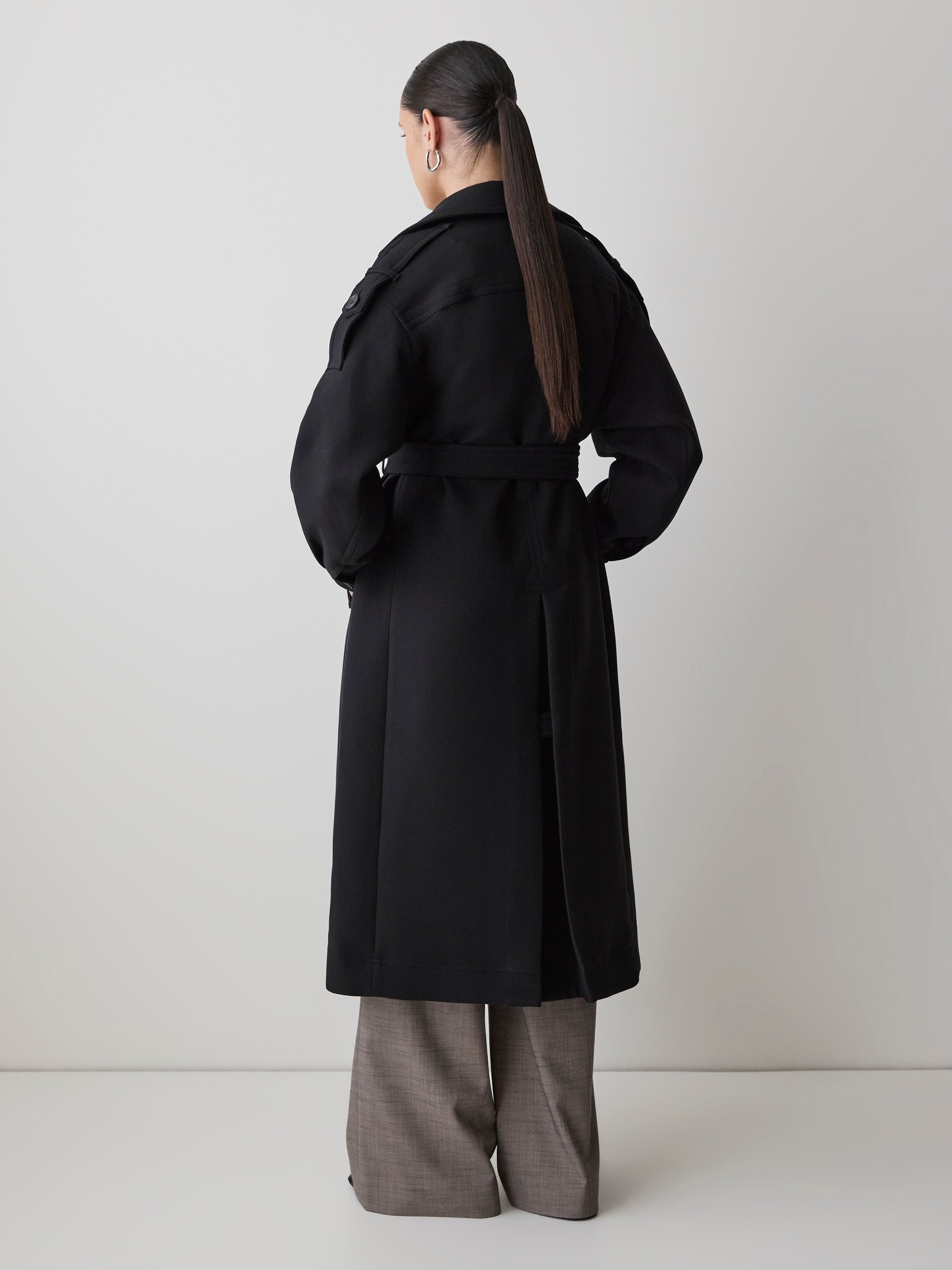 RW&CO Double-Breasted Trench Coat with Belt