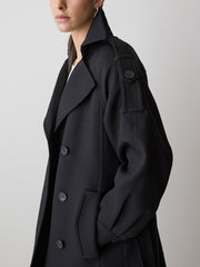 RW&CO Double-Breasted Trench Coat with Belt