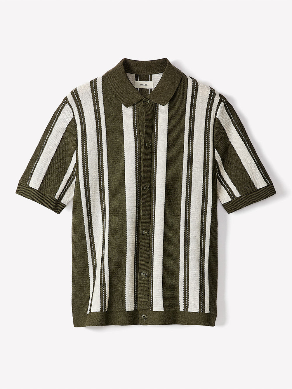 RW&CO Short-Sleeve Shirt Sweater with Vertical Stripes