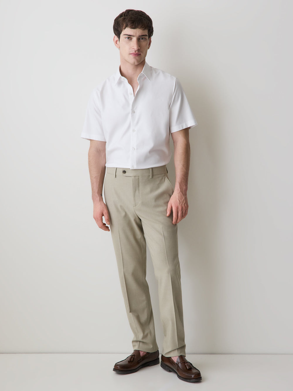 RW&CO Short-Sleeve Slim Fit Knit-Like Dress Shirt