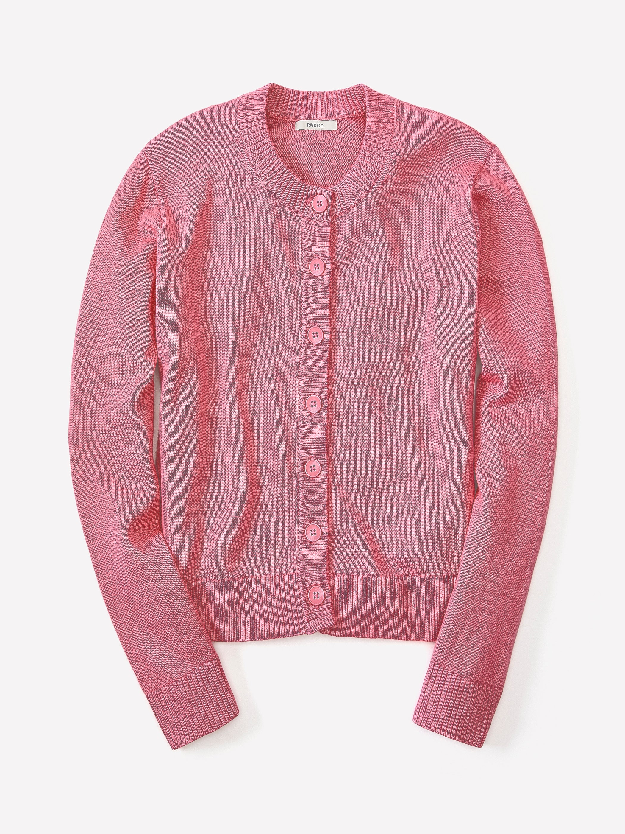 RW&CO Wool-Blend Long-Sleeve Crew-Neck Cardigan