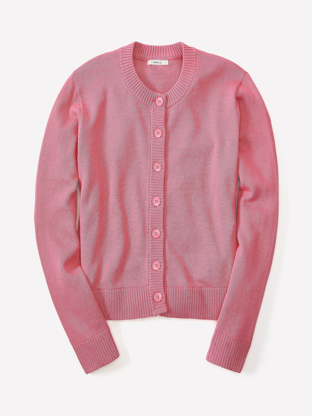 RW&CO Wool-Blend Long-Sleeve Crew-Neck Cardigan