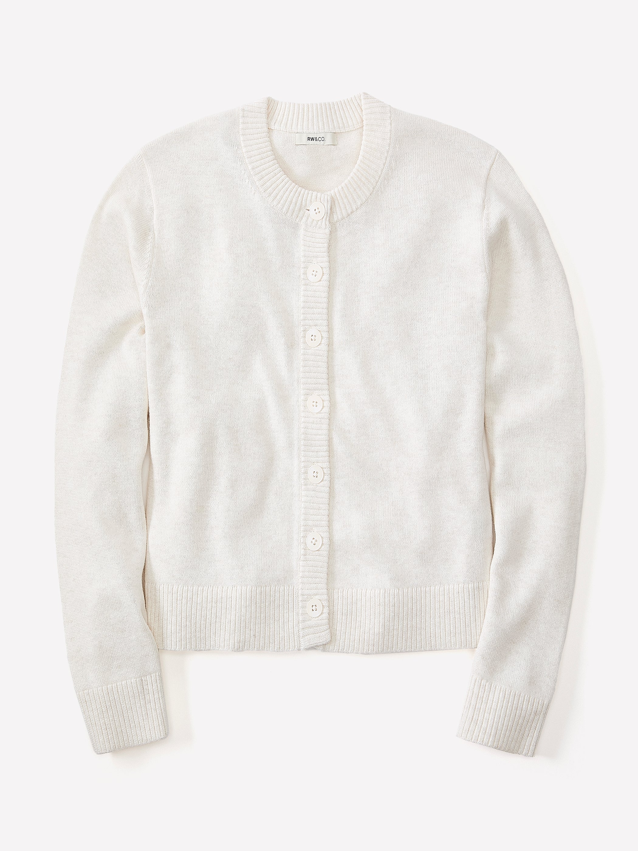 RW&CO Wool-Blend Long-Sleeve Crew-Neck Cardigan
