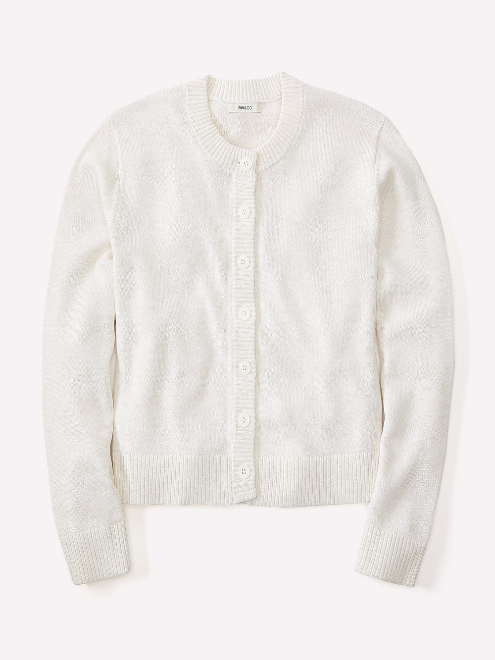 RW&CO Wool-Blend Long-Sleeve Crew-Neck Cardigan