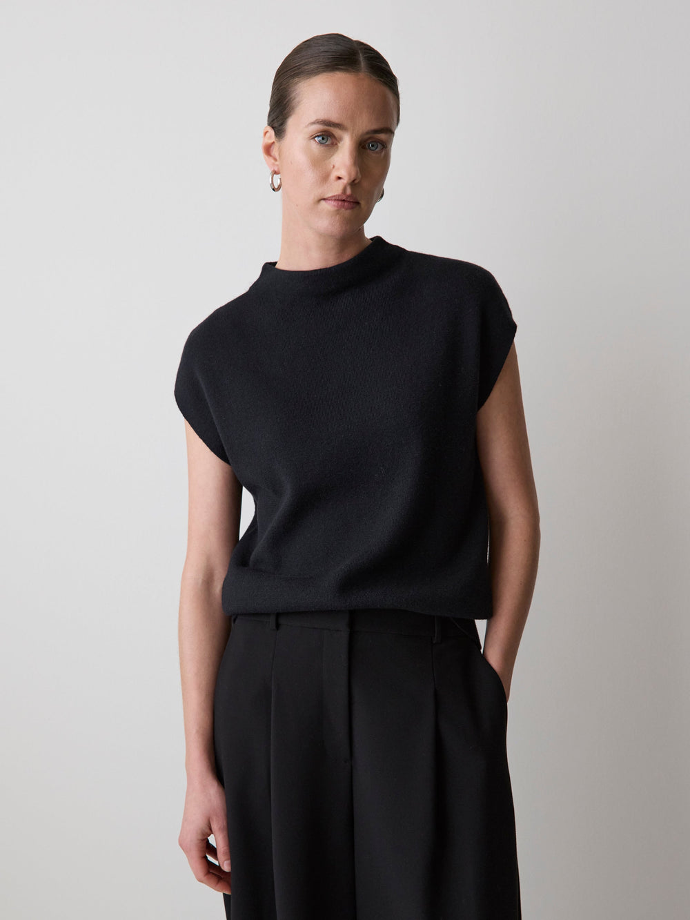 RW&CO Extended-Sleeve Funnel-Neck Sweater