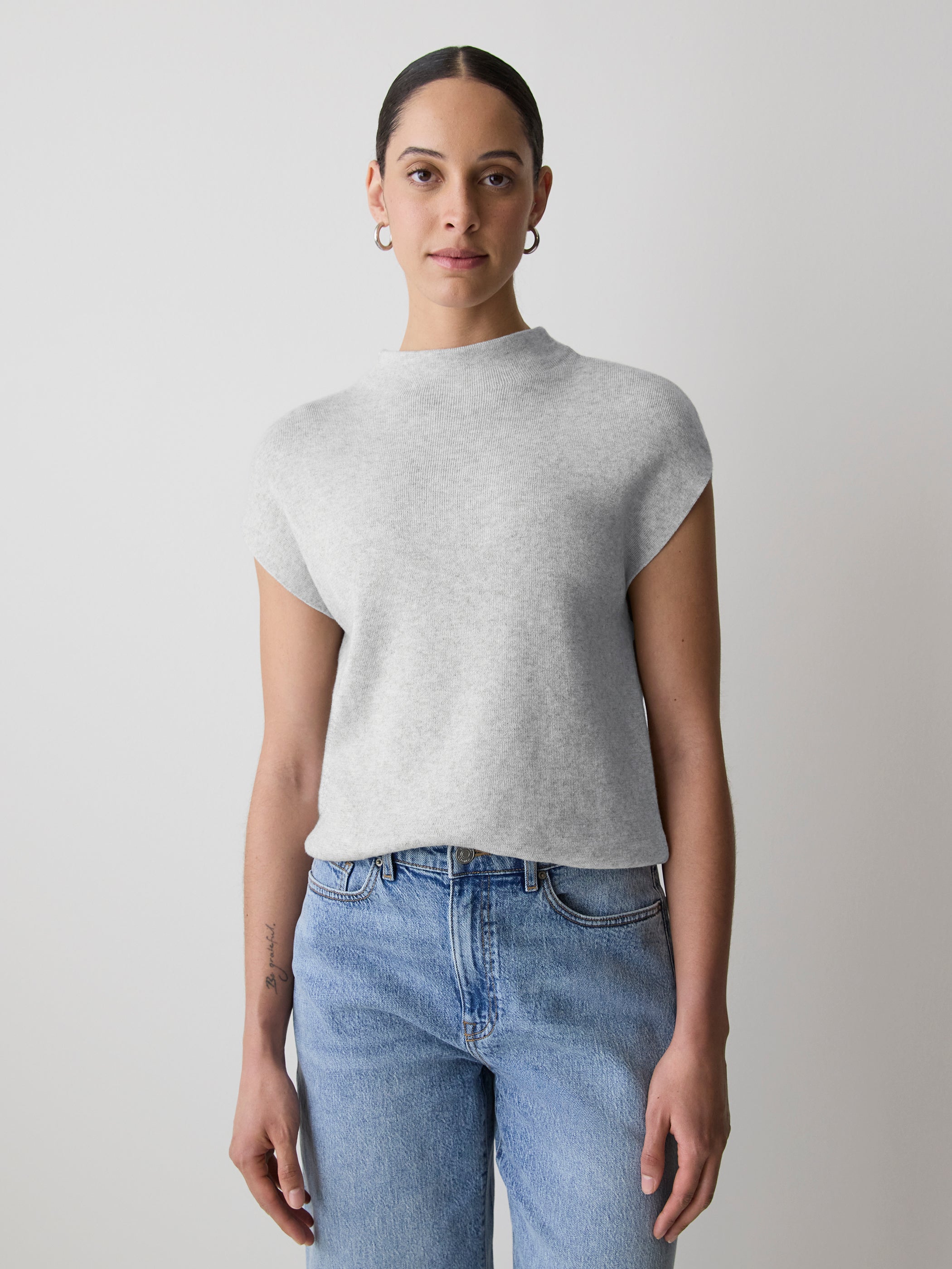 RW&CO Extended-Sleeve Funnel-Neck Sweater