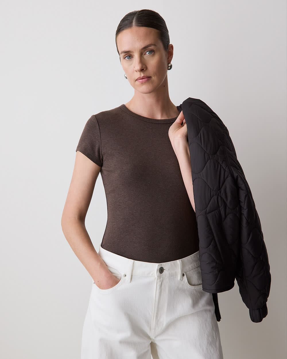 RW&CO Short-Sleeve Crew-Neck Ribbed Tee