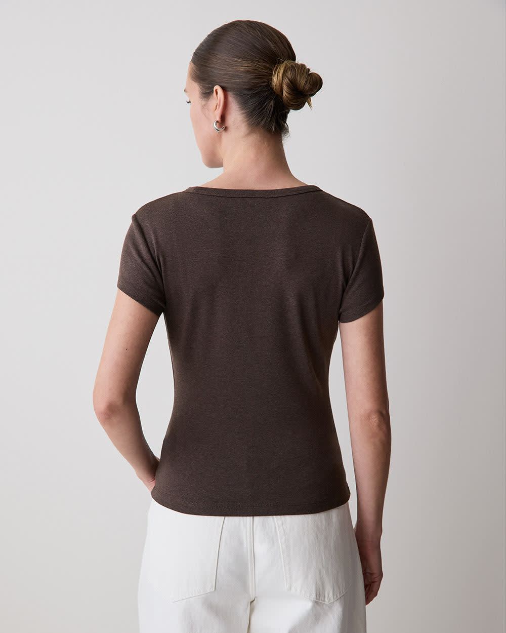 RW&CO Short-Sleeve Crew-Neck Ribbed Tee