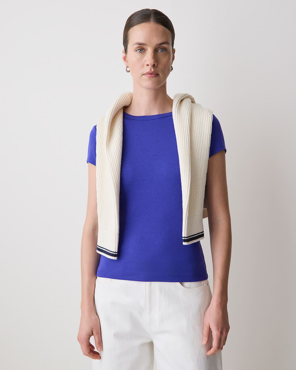 RW&CO Short-Sleeve Crew-Neck Ribbed Tee