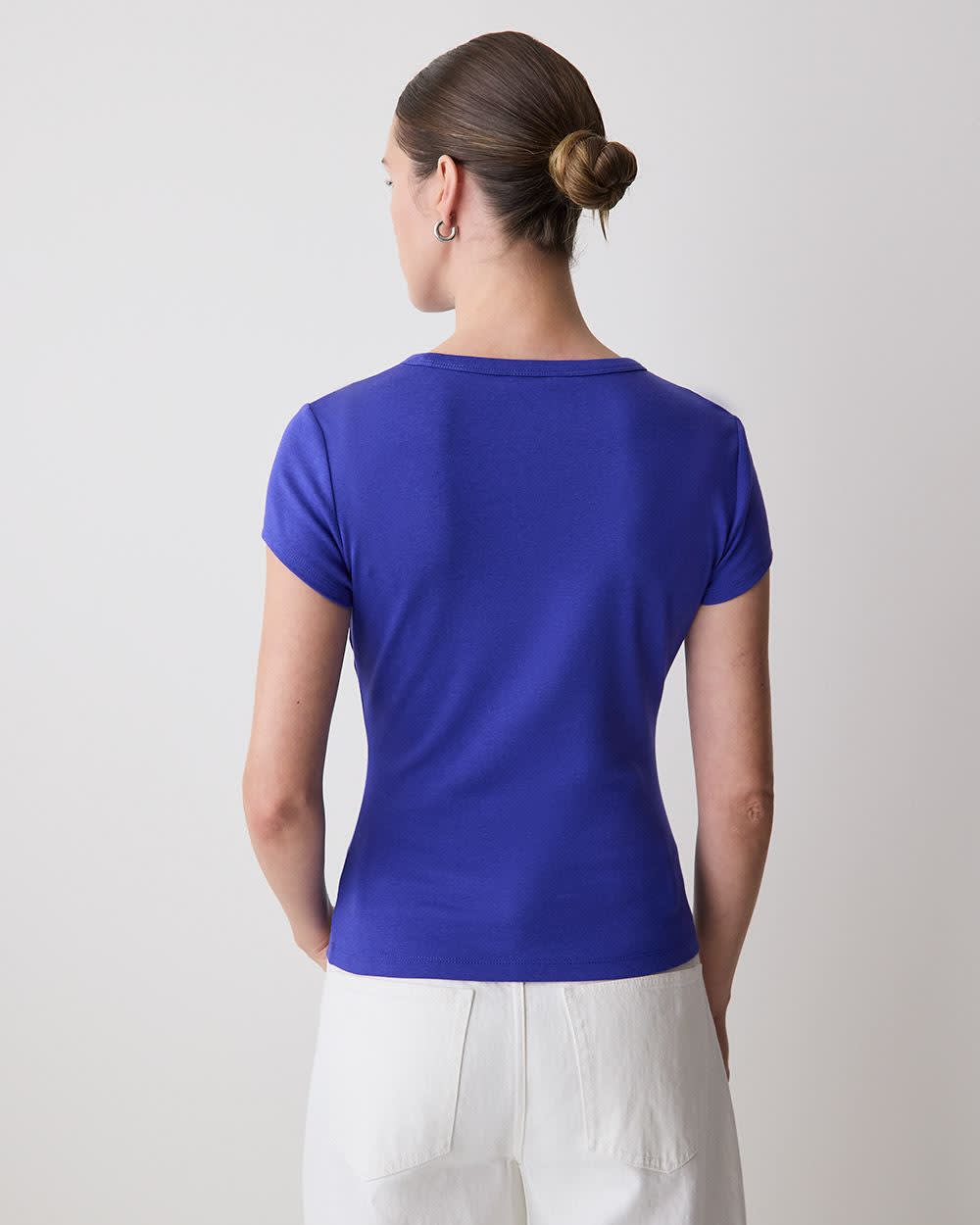 RW&CO Short-Sleeve Crew-Neck Ribbed Tee
