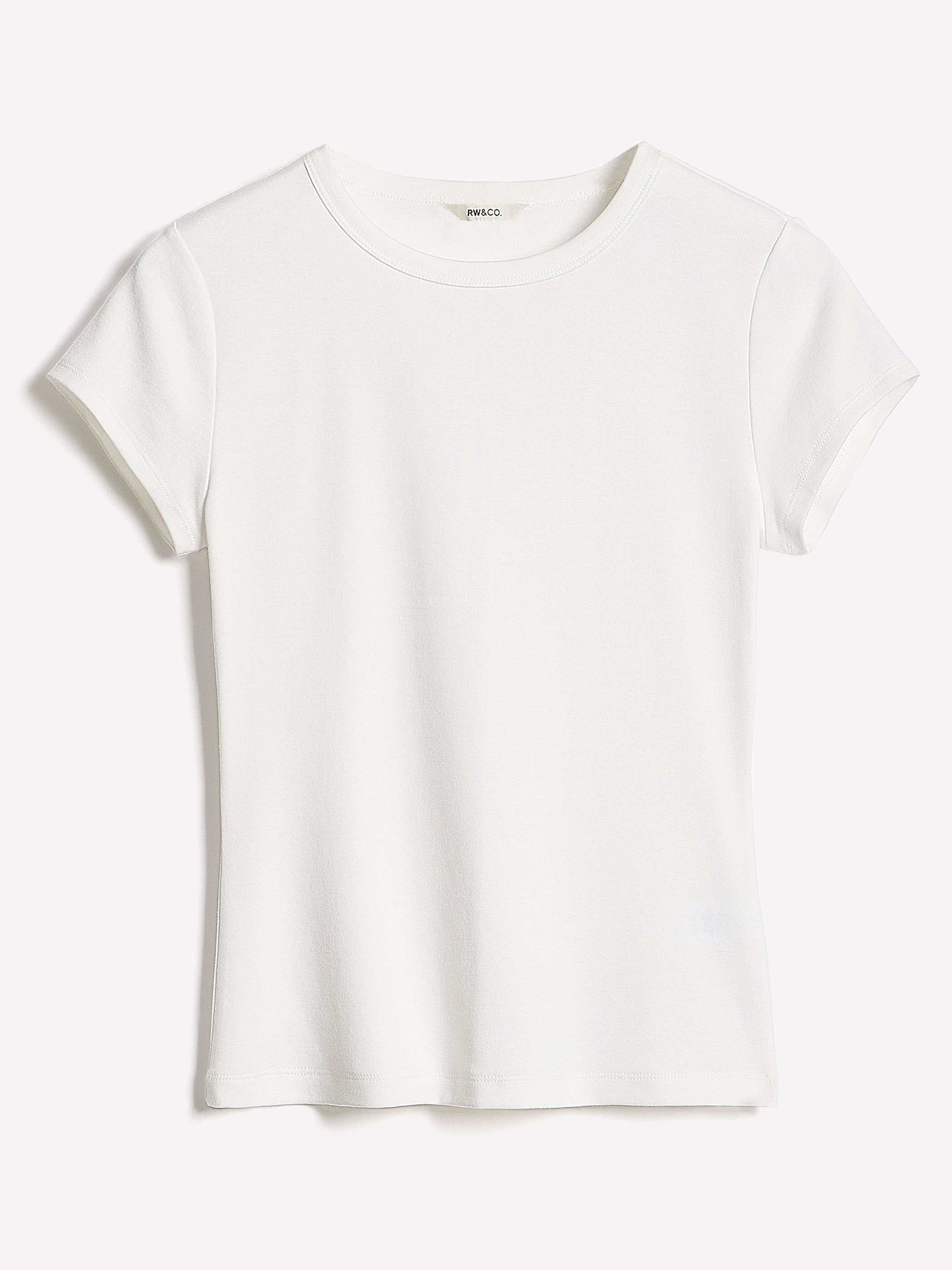 RW&CO Short-Sleeve Crew-Neck Ribbed Basic Tee