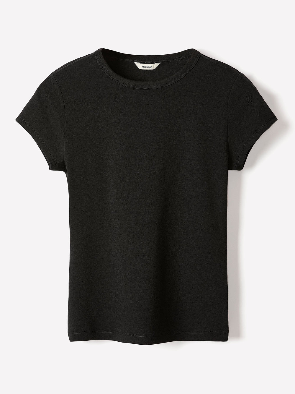 RW&CO Short-Sleeve Crew-Neck Ribbed Basic Tee
