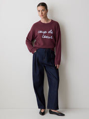 RW&CO Long-Sleeve Crew-Neck Pullover with Embroidery