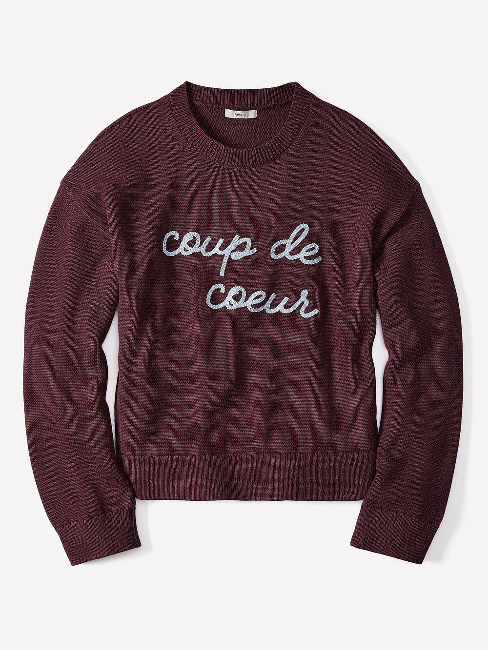 RW&CO Long-Sleeve Crew-Neck Pullover with Embroidery