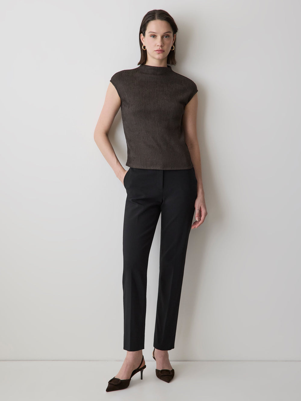 RW&CO Limitless Straight-Leg Mid-Rise Black Ankle Pant
