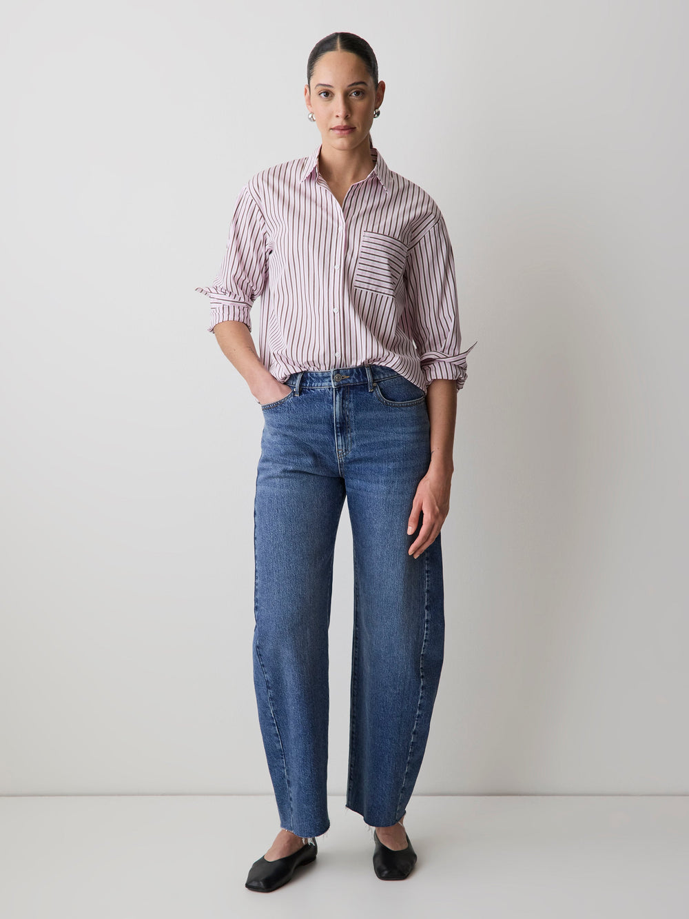 RW&CO Striped Long-Sleeve Poplin Shirt