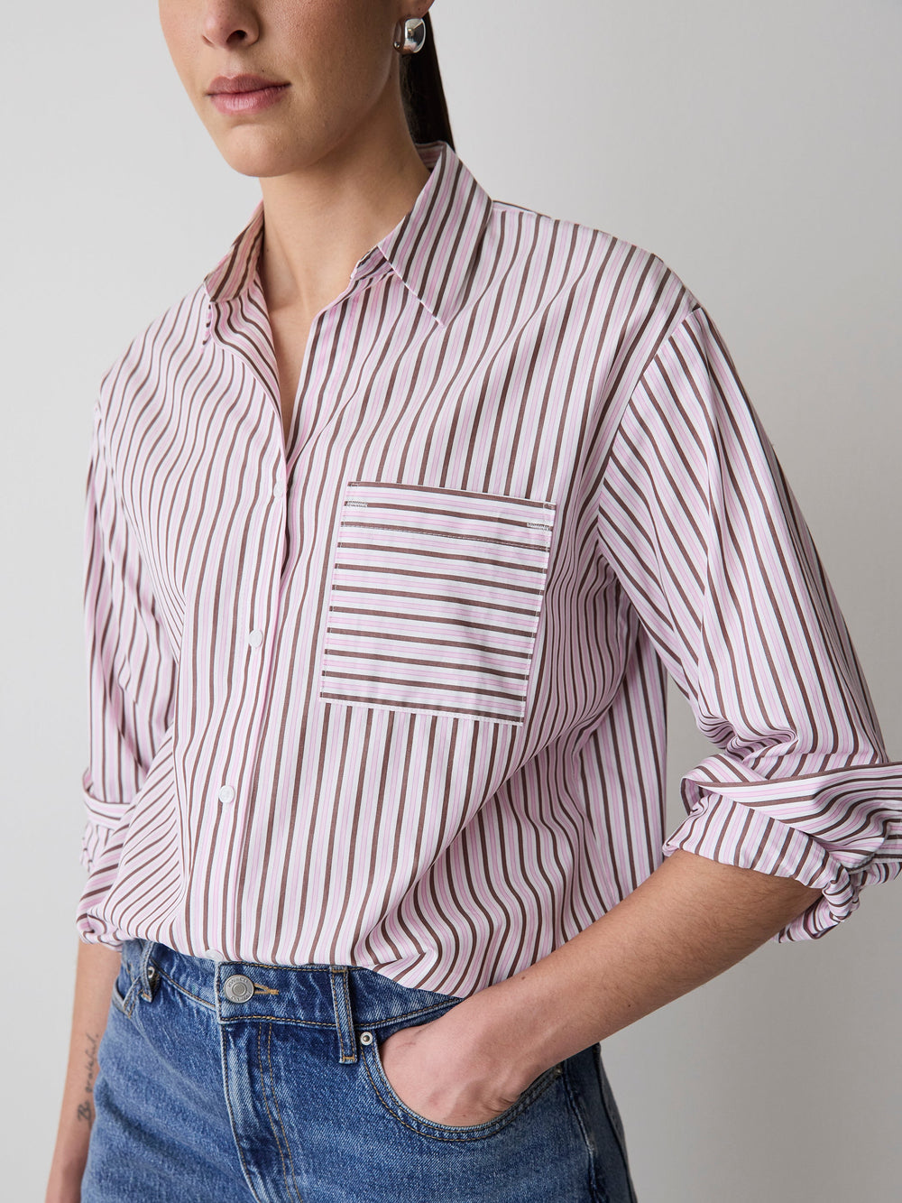 RW&CO Striped Long-Sleeve Poplin Shirt