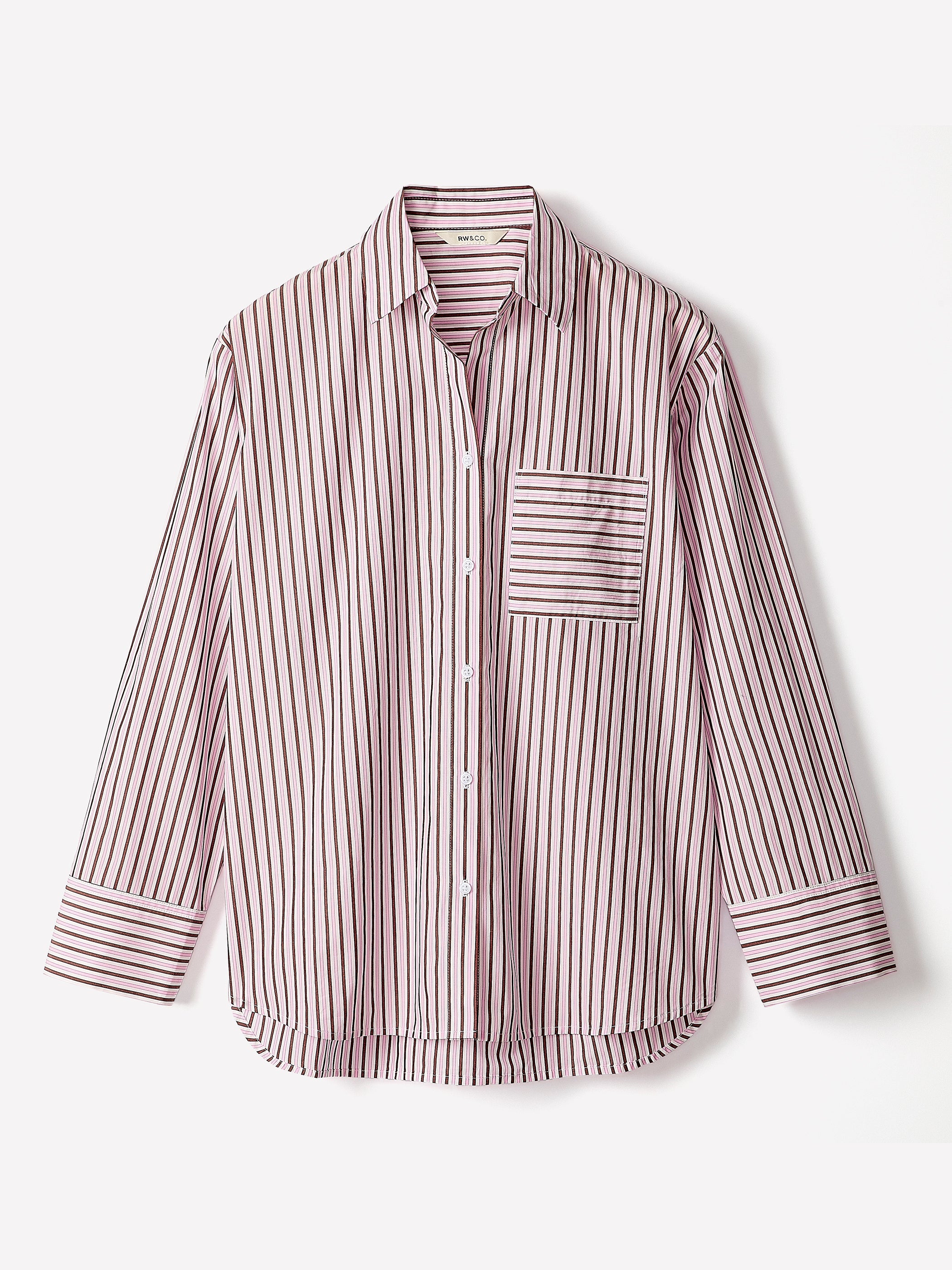 RW&CO Striped Long-Sleeve Poplin Shirt