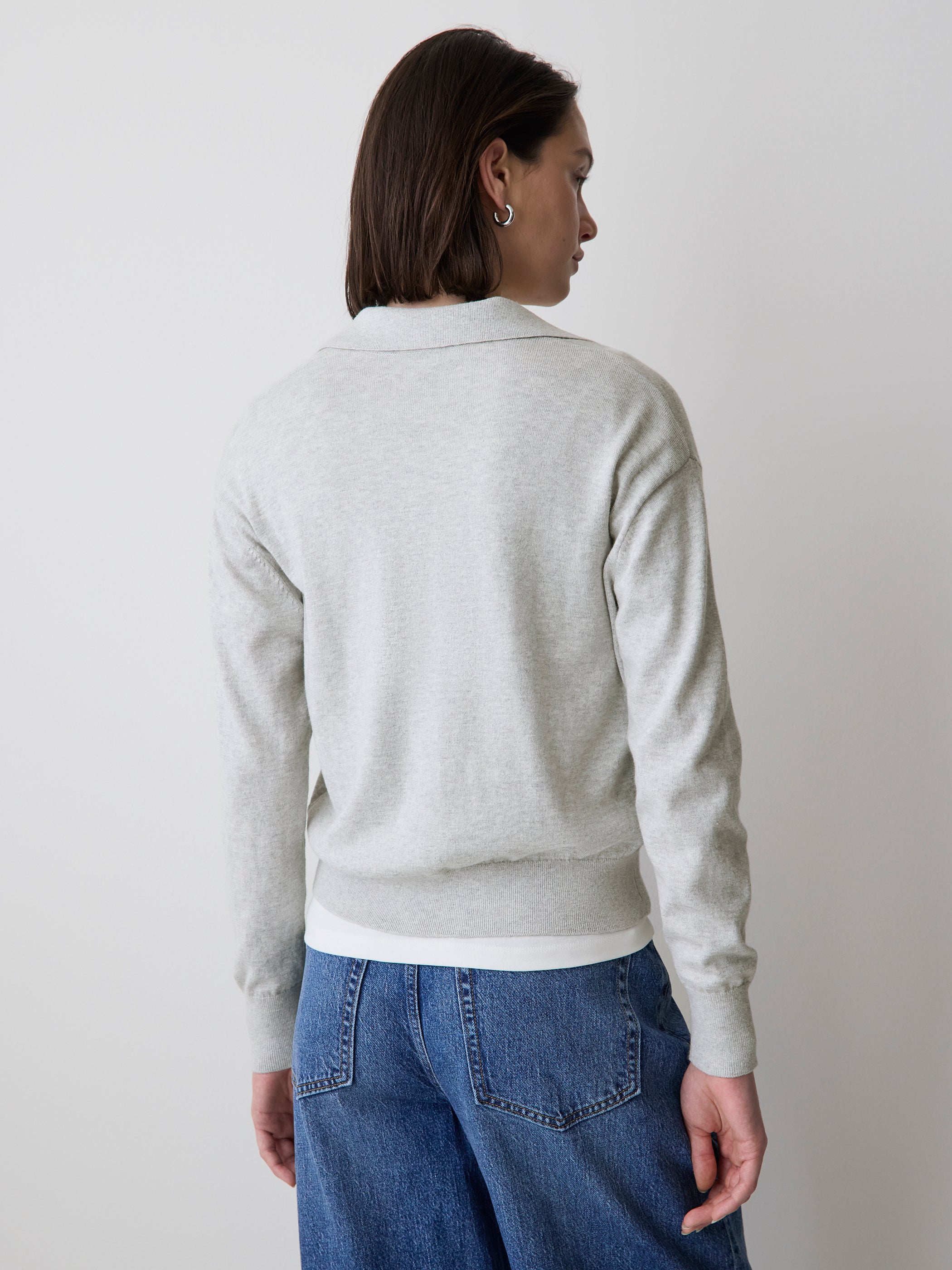 RW&CO Wool-Blend Long-Sleeve Polo Sweater