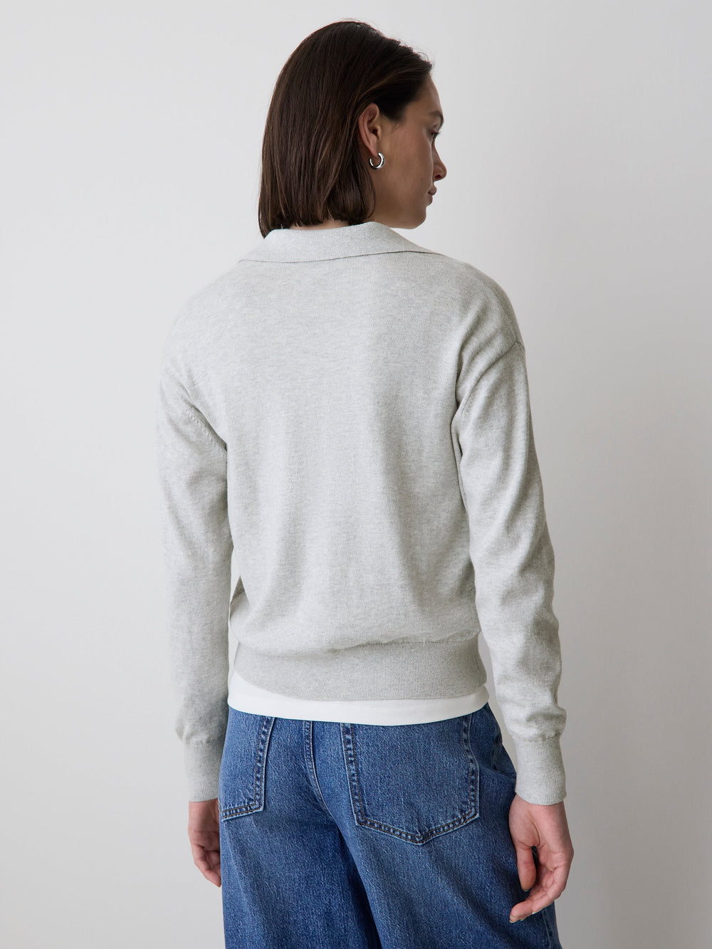 RW&CO Wool-Blend Long-Sleeve Polo Sweater