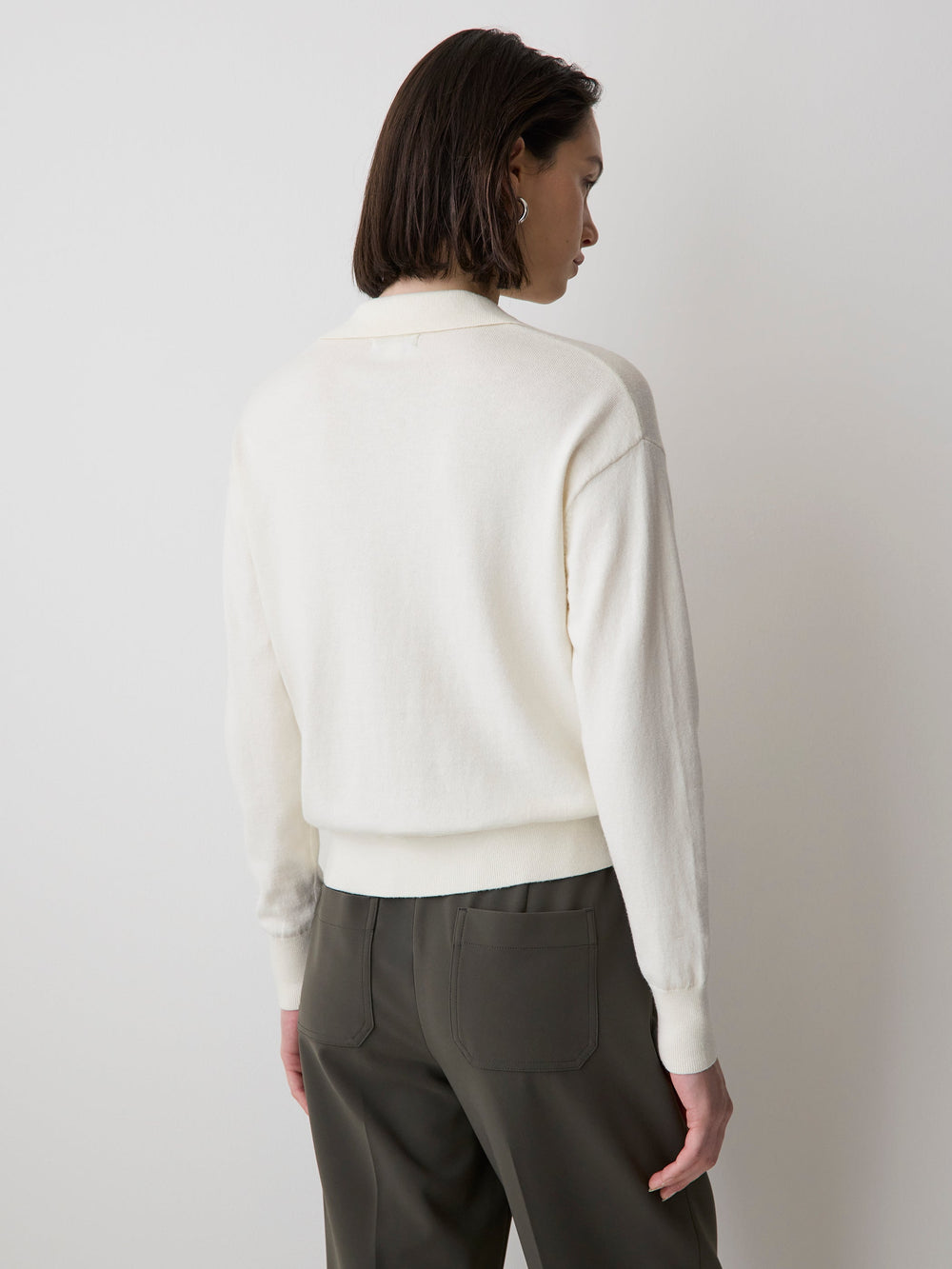 RW&CO Wool-Blend Long-Sleeve Polo Sweater