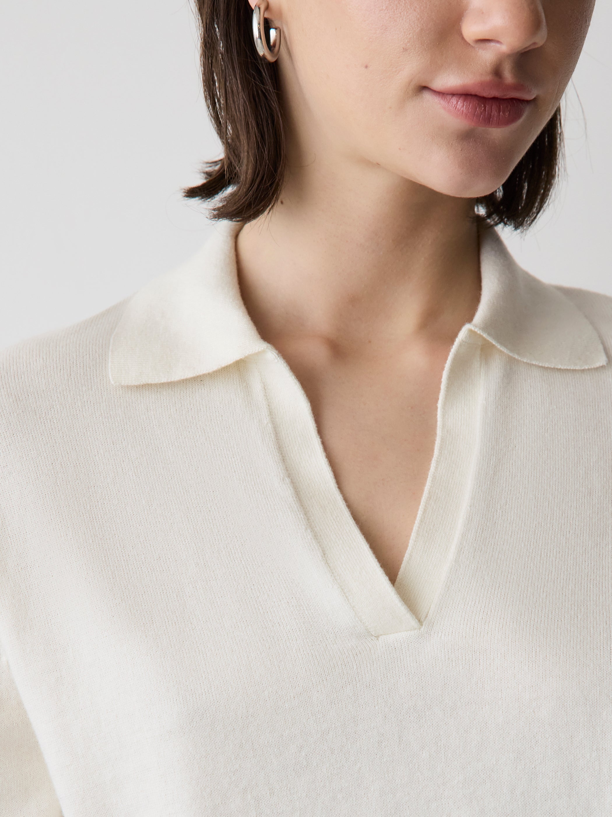RW&CO Wool-Blend Long-Sleeve Polo Sweater