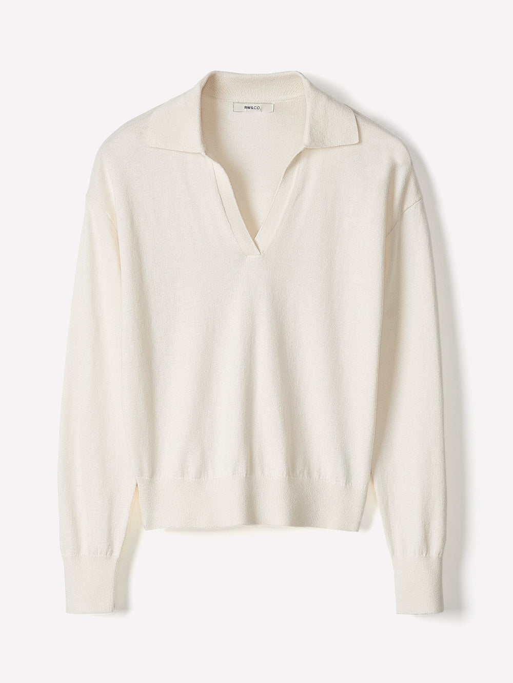 RW&CO Wool-Blend Long-Sleeve Polo Sweater